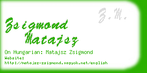 zsigmond matajsz business card